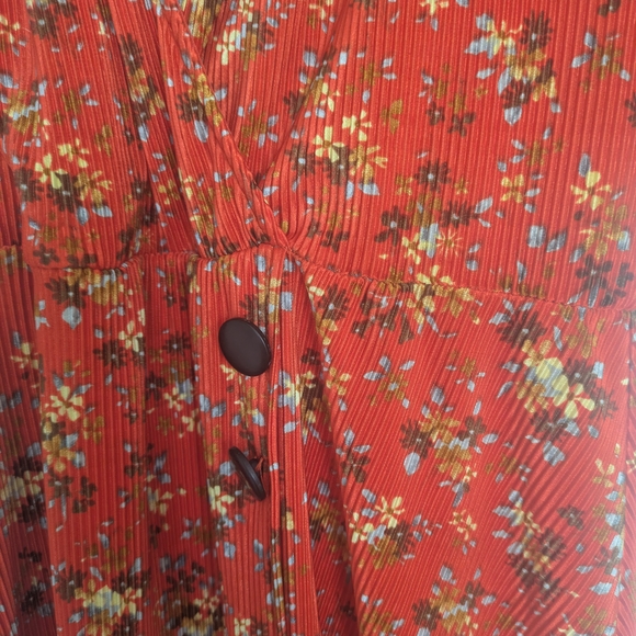 ASOS Orange Floral Mini Wrap Dress - Picture 3 of 5